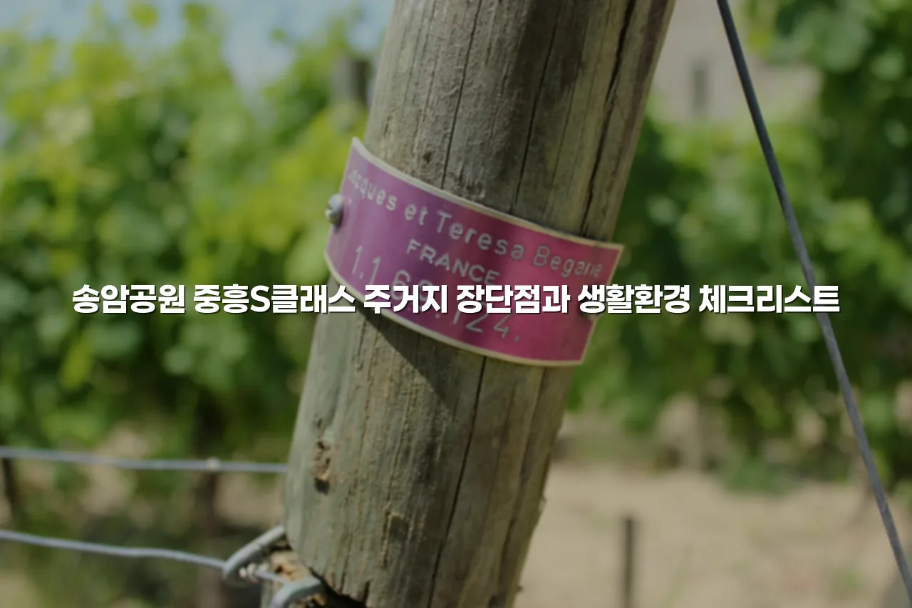 송암공원 중흥S클래스 주거지 장단점과 생활환경 체크리스트